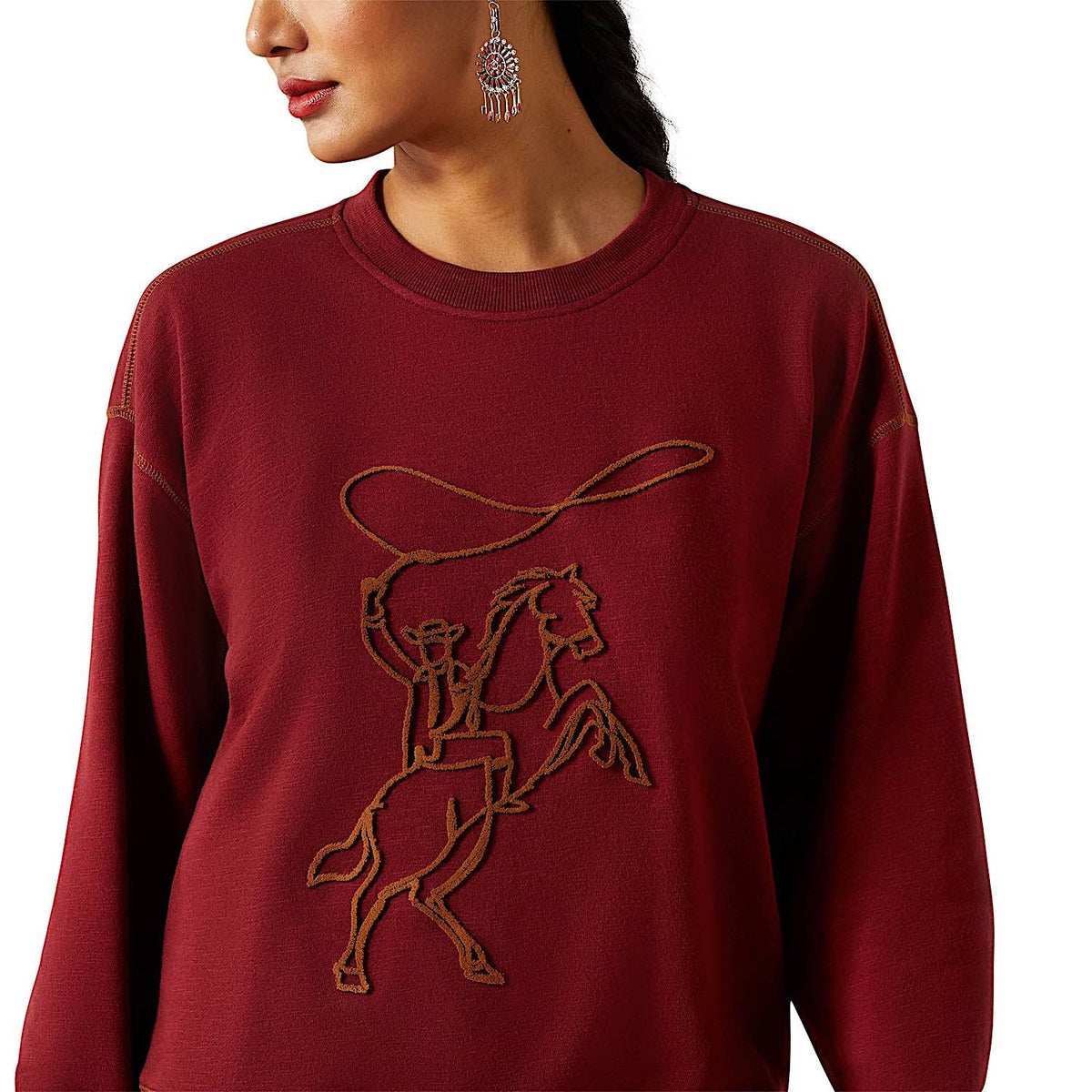 Ariat Womens Lasso Sweatshirt - Cabernet