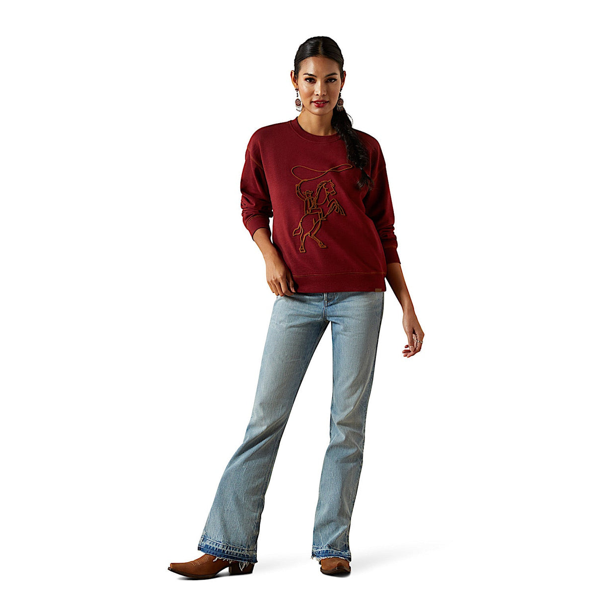 Ariat Womens Lasso Sweatshirt - Cabernet
