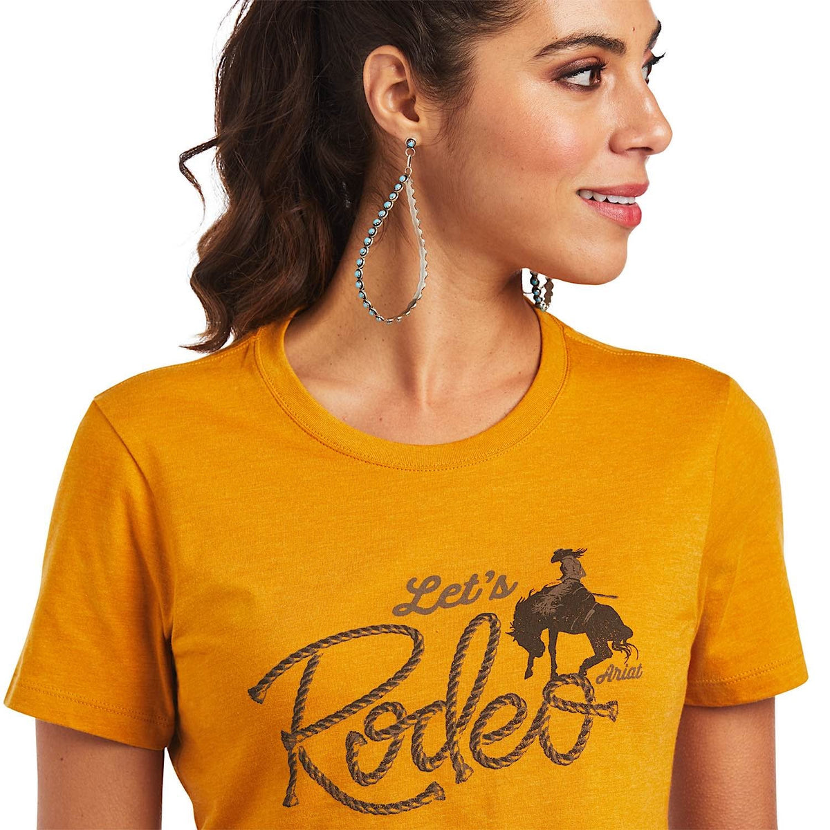Ariat Womens Lets Rodeo Tee Buckhorn Heather - Ariat Womens Tops