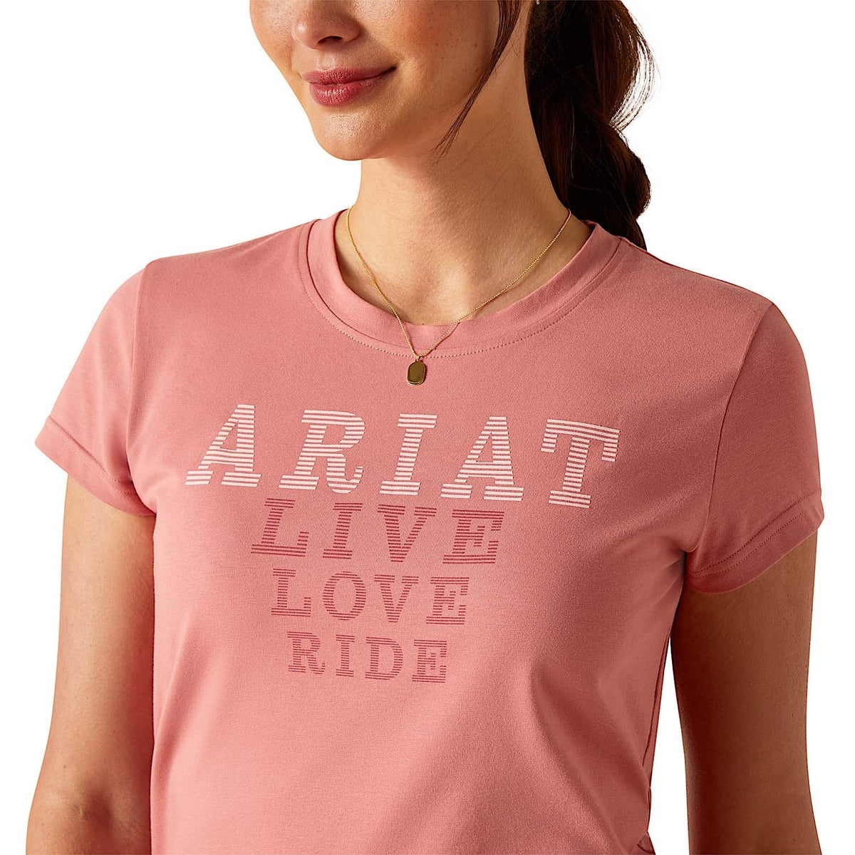 Ariat Women’s Live Love Ride T-Shirt - Dusty Rose - Ariat Womens Tops