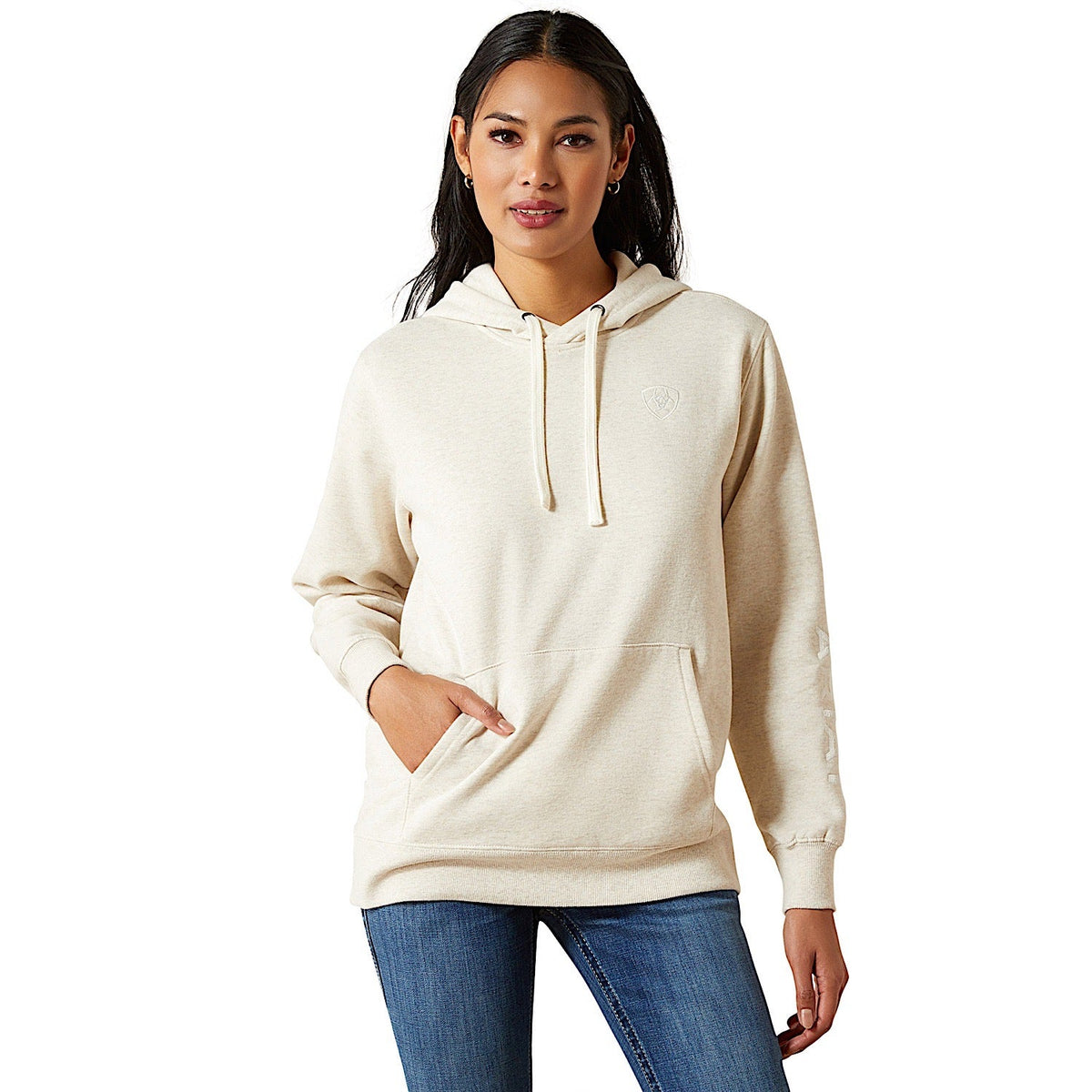 Ariat Womens Logo 2.0 Hoodie - Oatmeal Heather