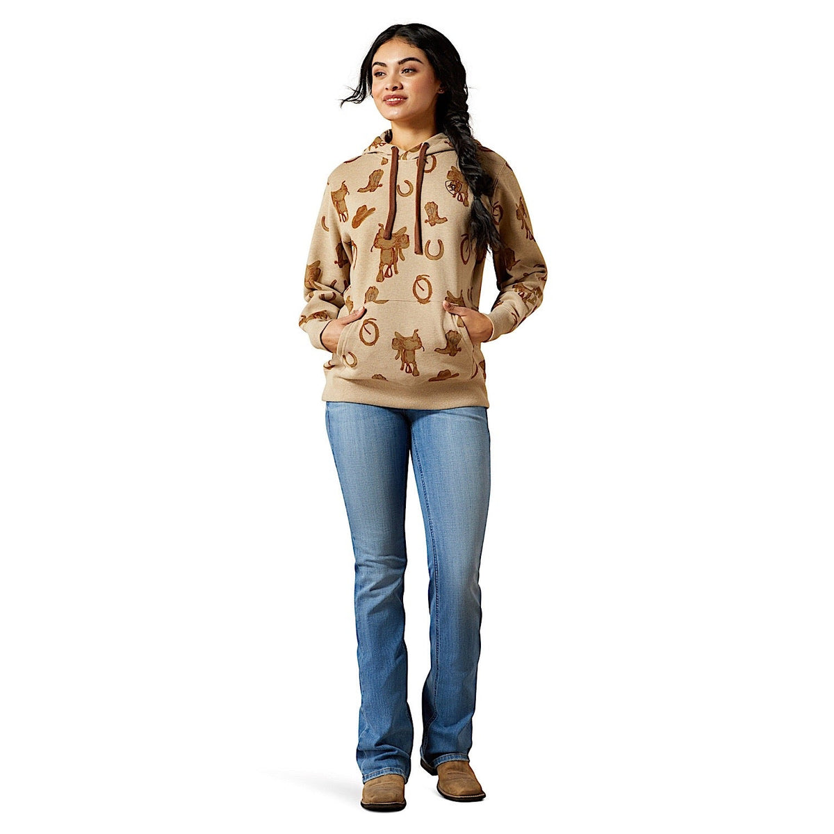 Ariat Women’s Logo 2.0 Hoodie - Savannah Tan Heather Print