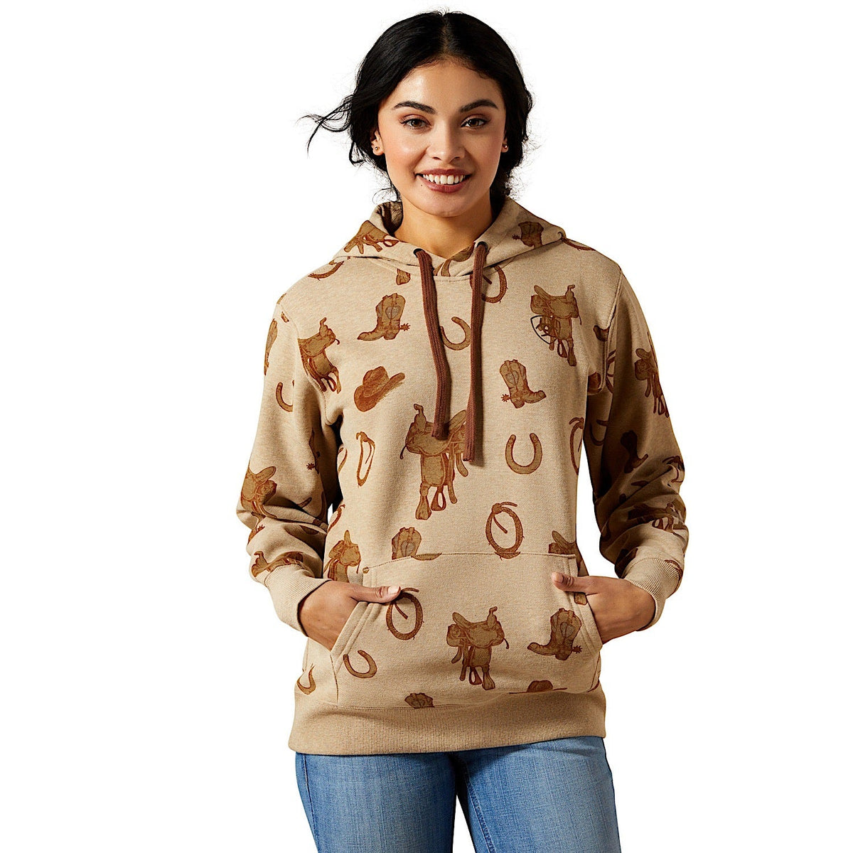 Ariat Women’s Logo 2.0 Hoodie - Savannah Tan Heather Print