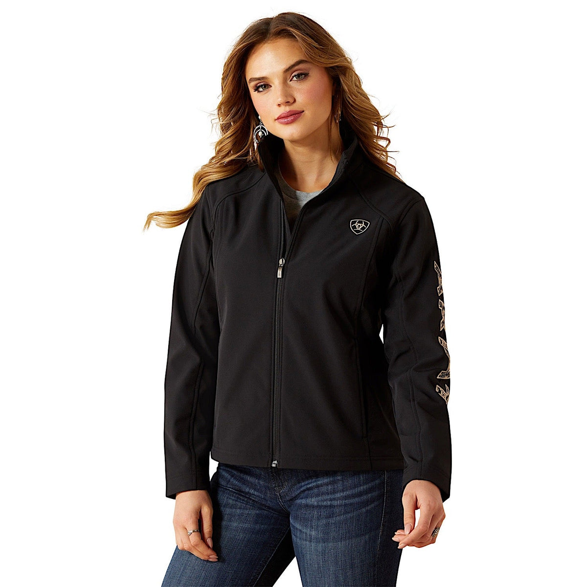 Ariat Womens Logo Softshell Jacket - Black/Southwest