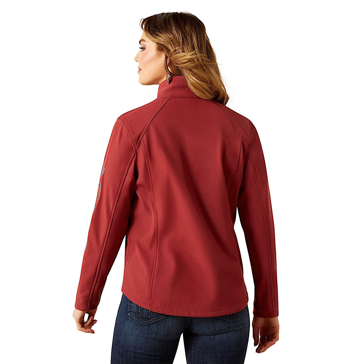 Ariat Womens Logo Softshell Jacket - Burnt Russet/Stripe