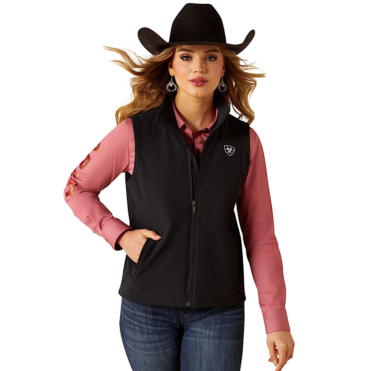 Ariat Womens Logo Softshell Vest - Black