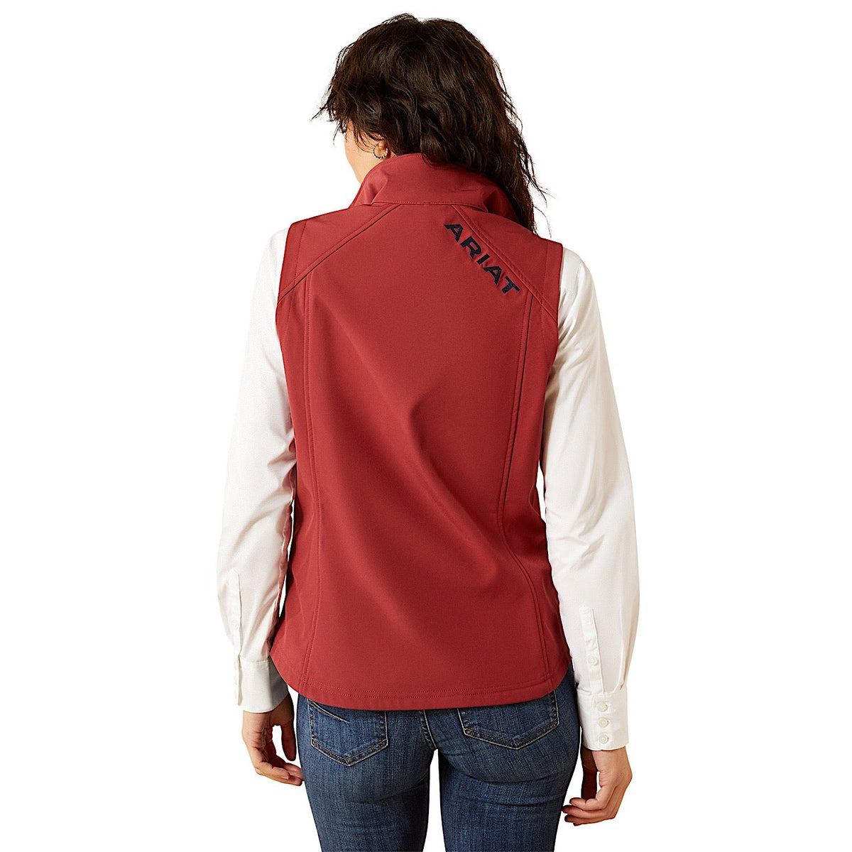Ariat Womens Logo Softshell Vest - Burnt Russet/Stripe