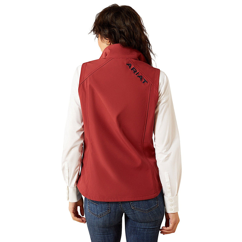 Ariat Womens Logo Softshell Vest - Burnt Russet/Stripe