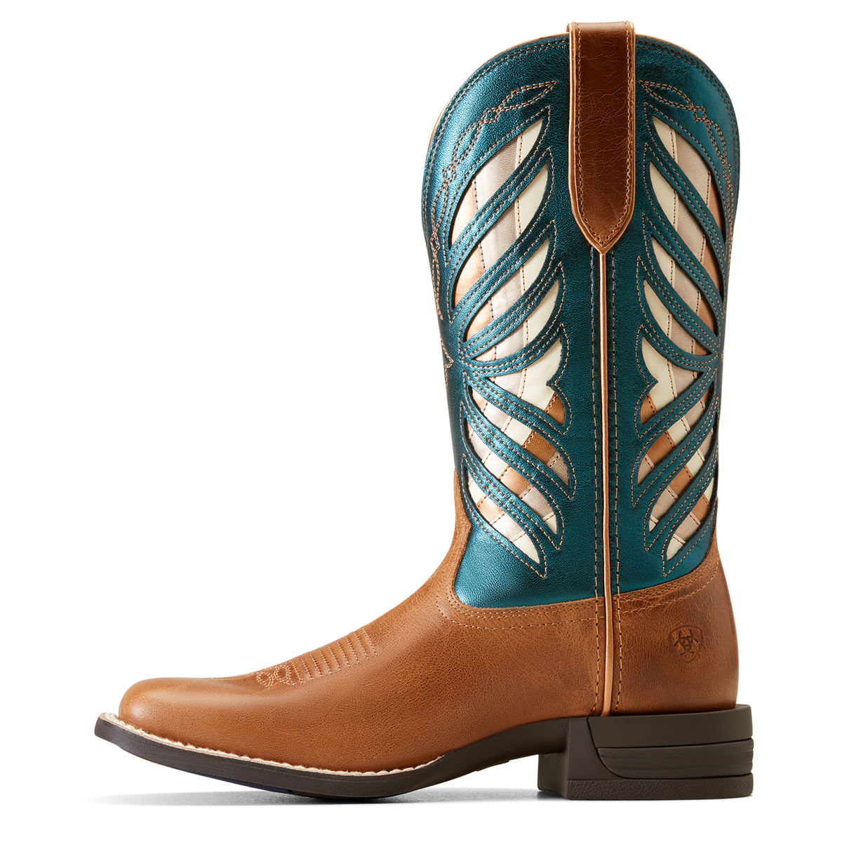 Ariat Women’s Longview Western Boot Buttered Rum/Metallic Sea