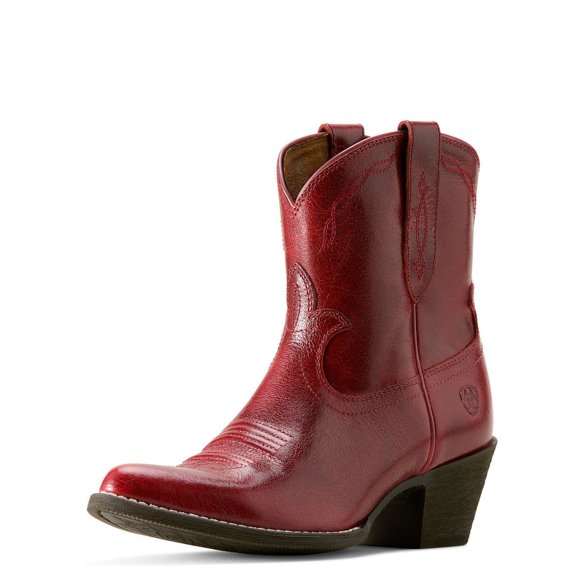 Ariat Womens Maggie J Toe Heeled Western Shortie Boot - Barn Red