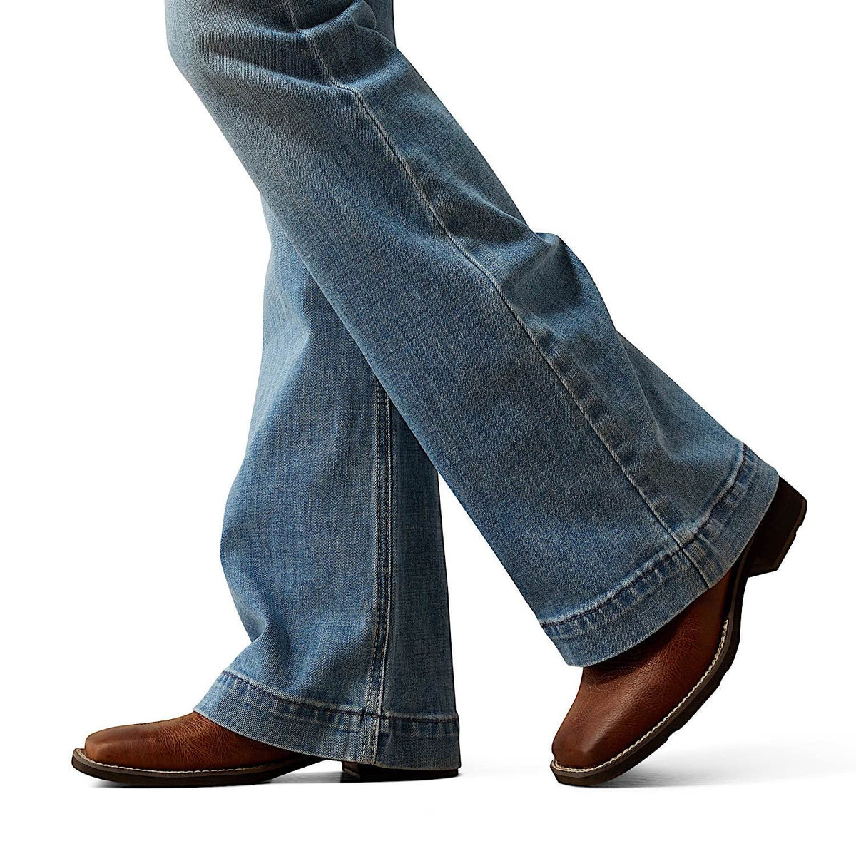 Ariat Womens Mid Rise Giovana Wide Leg Slim Trouser Jeans - Petaluma