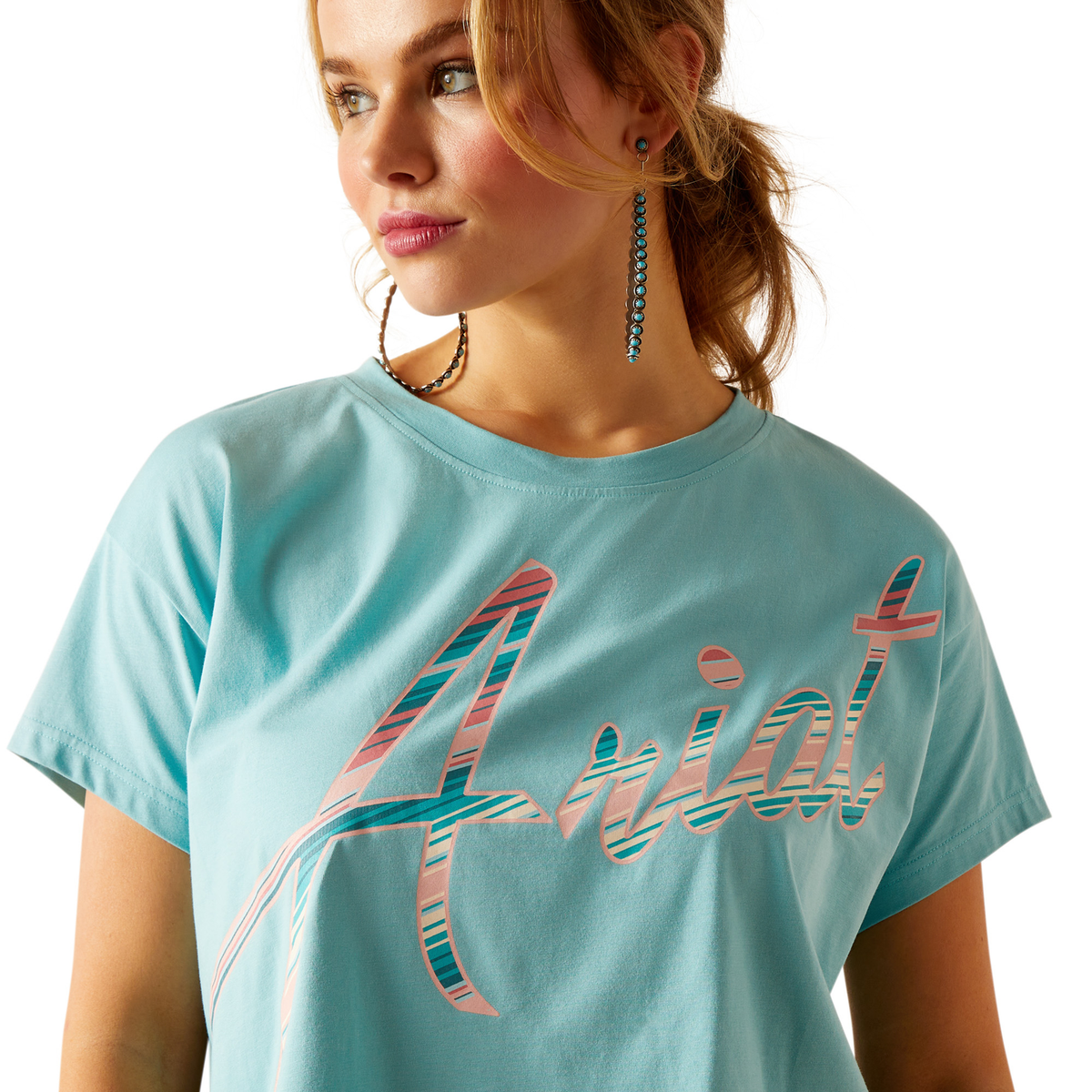 Ariat Women’s Mills Cropped T-Shirt - Marine Blue - Ariat Womens Tops