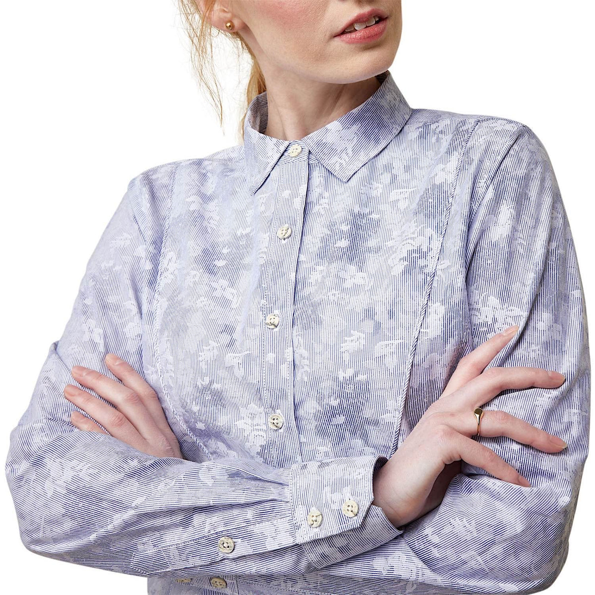 Ariat Womens Muir Blouse Blue Jacquard - Ariat Womens Tops