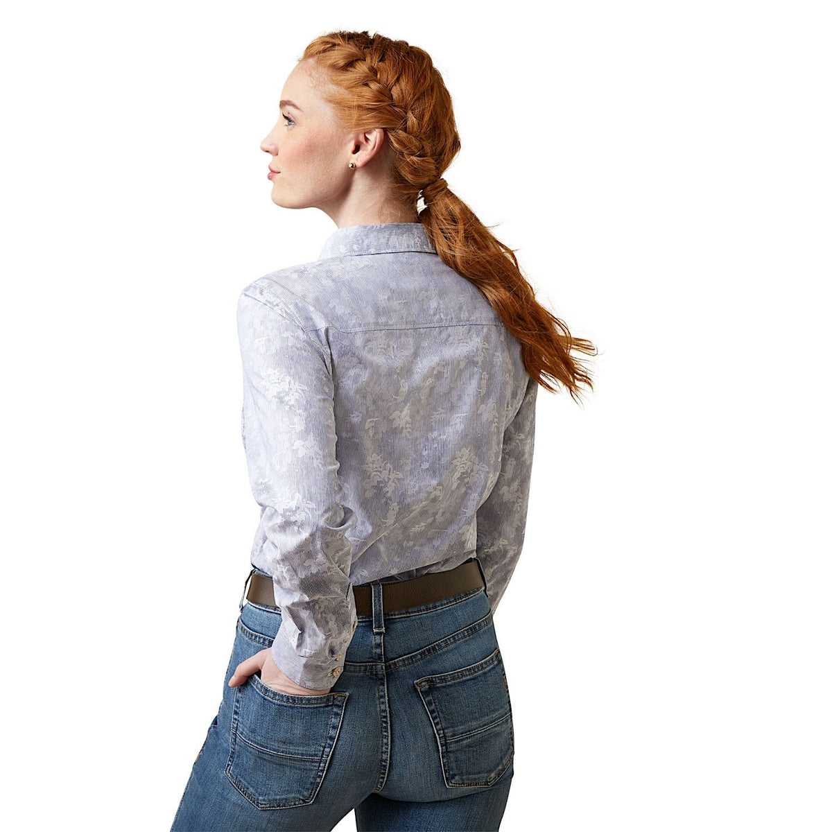 Ariat Womens Muir Blouse Blue Jacquard - Ariat Womens Tops