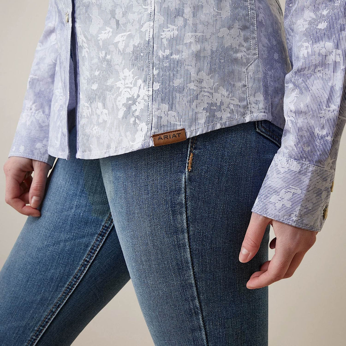 Ariat Womens Muir Blouse Blue Jacquard - Ariat Womens Tops