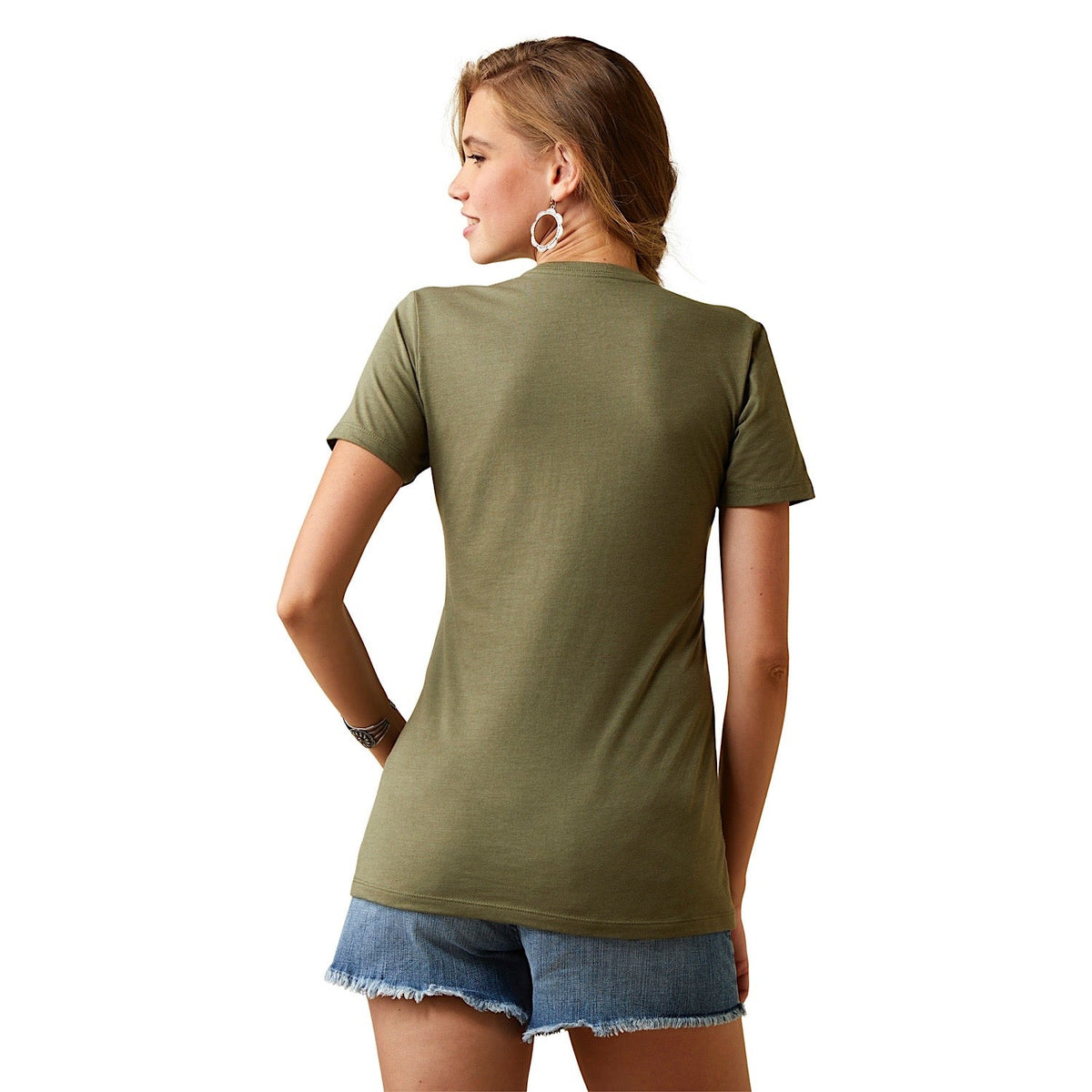 Ariat Womens Mustang Fever Tee Military Heather - Ariat Womens Tops