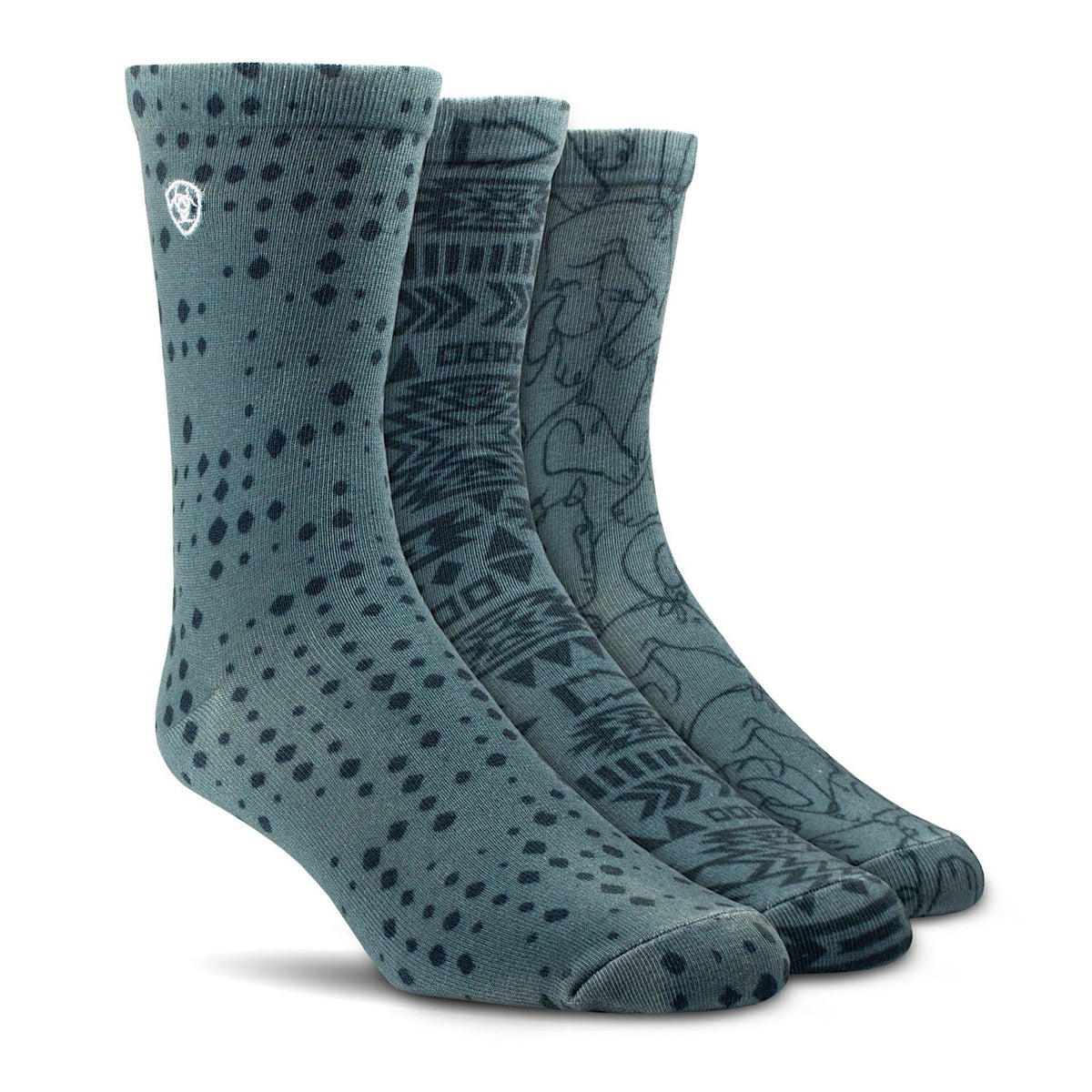 Ariat Women’s Novelty Crew Socks - Four Leaf Clover Doodle