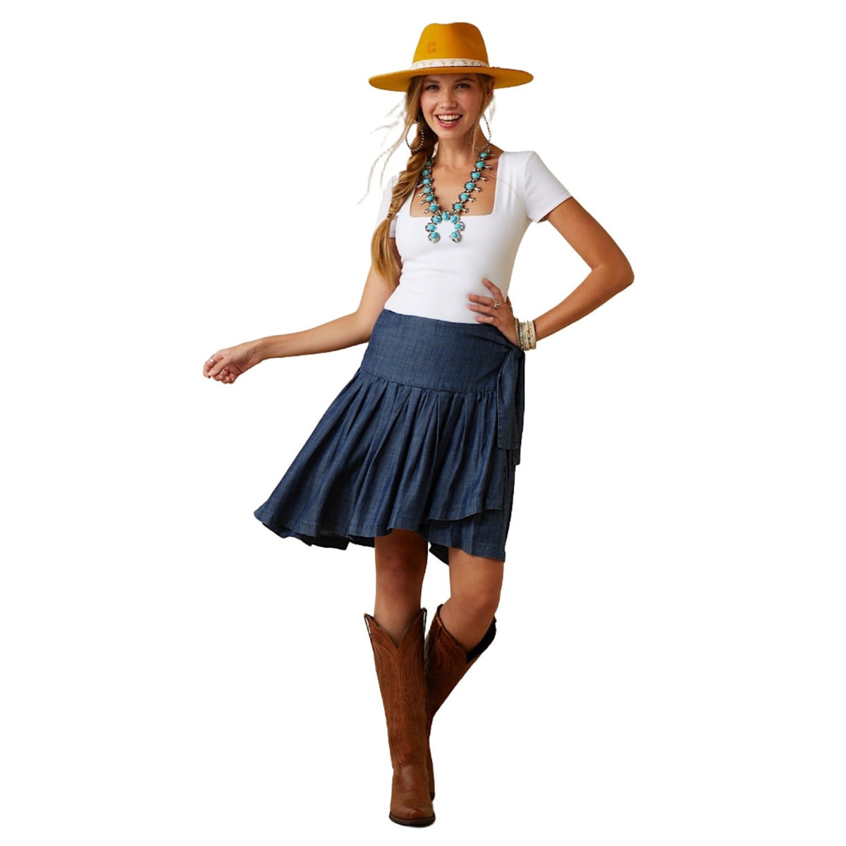 Ariat Women’s Old Glory Skirt Med Denim Blue