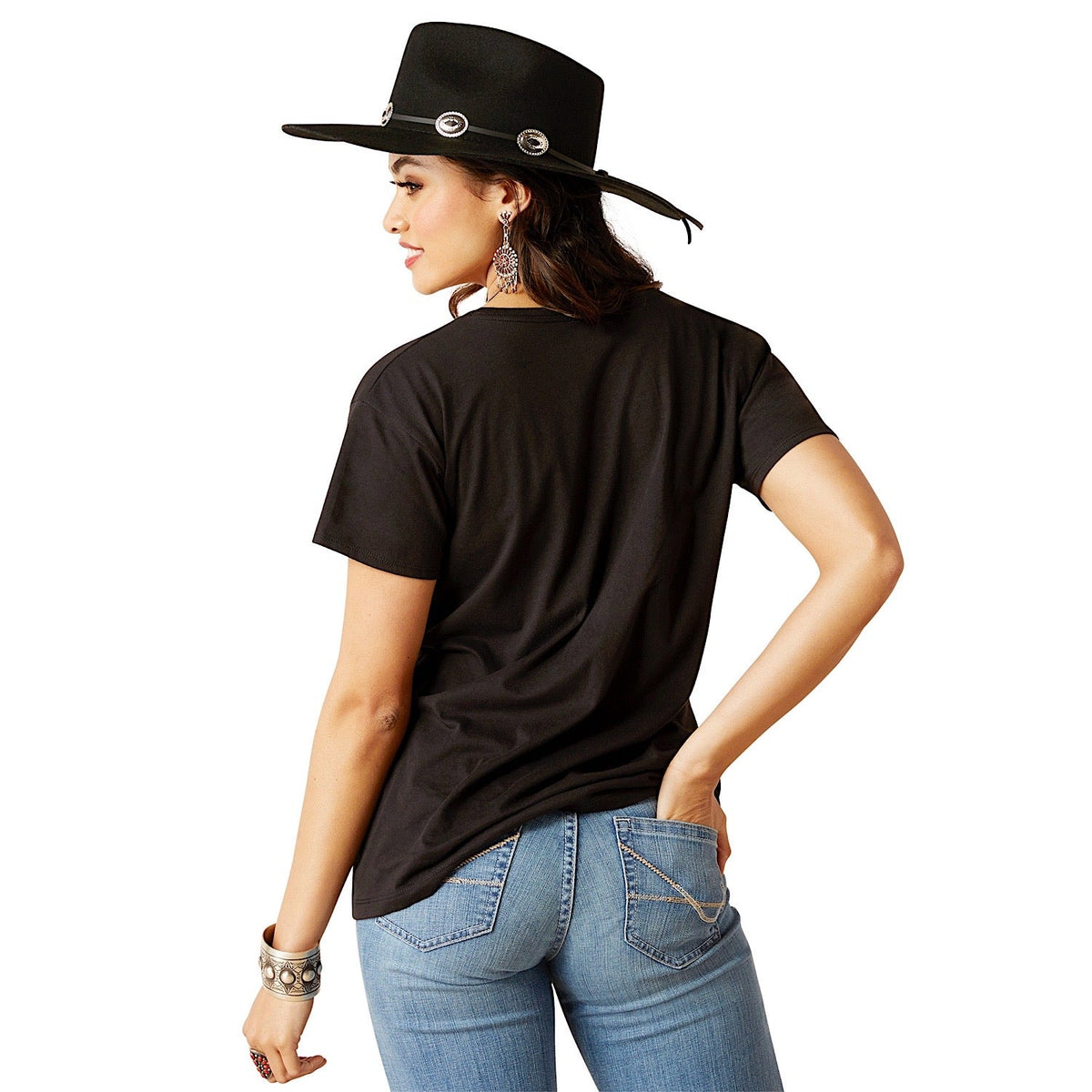 Ariat Womens Pop Boots S/S Tee Black - Ariat Womens Tops