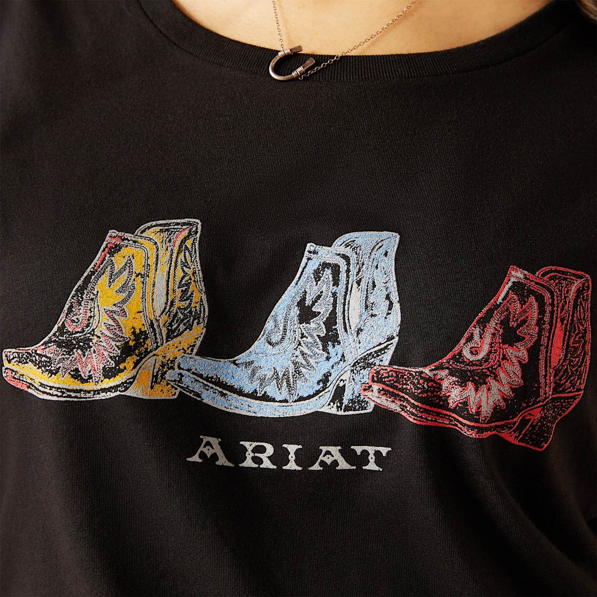Ariat Womens Pop Boots S/S Tee Black - Ariat Womens Tops
