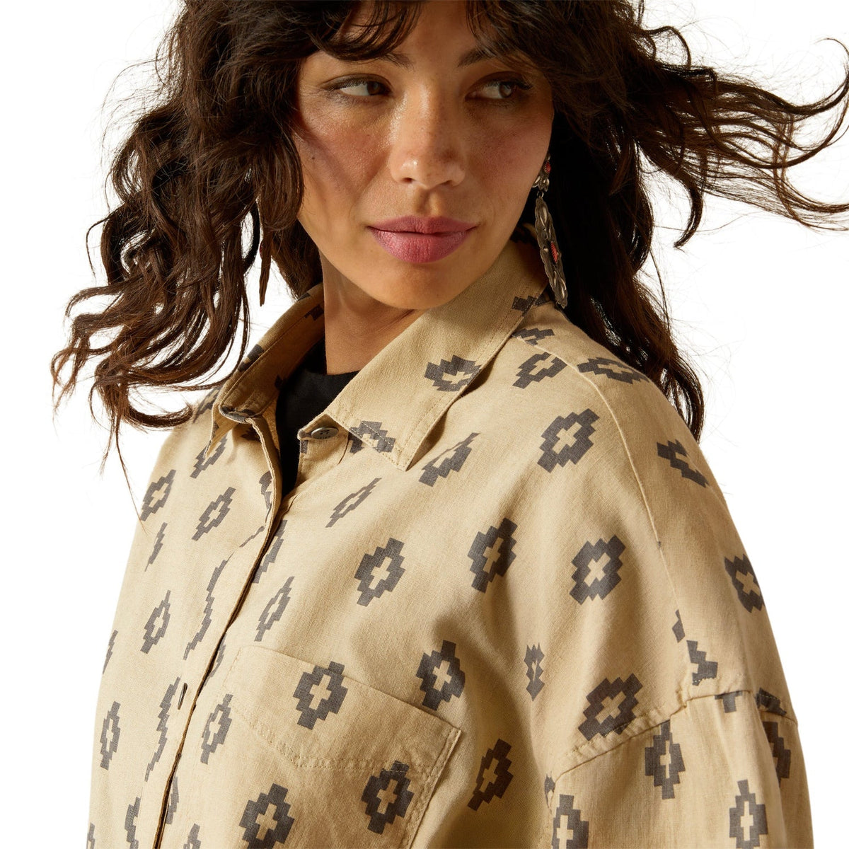 Ariat Womens Poppy Summer Overshirt Shirt - Isela Southwest Print