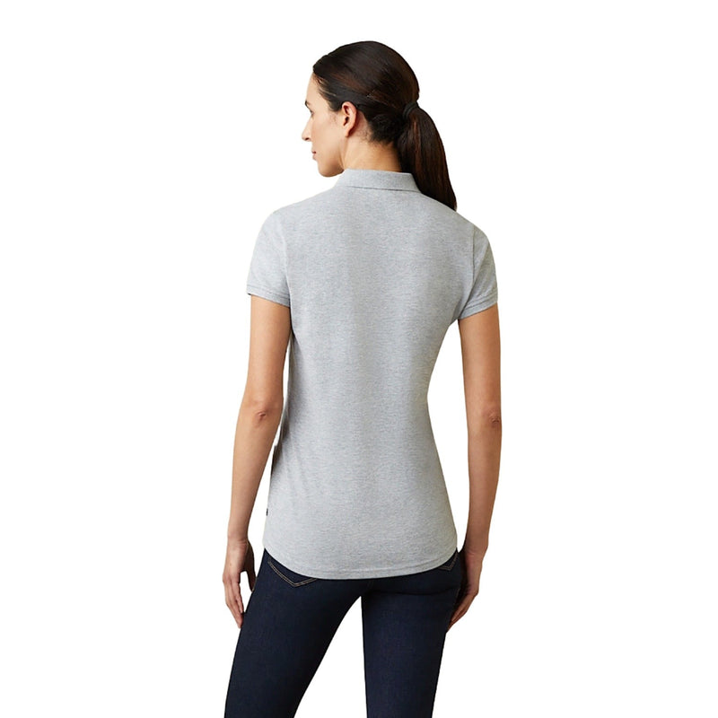 Ariat Womens Prix 2.0 Polo Heather Grey - Ariat Womens Tops