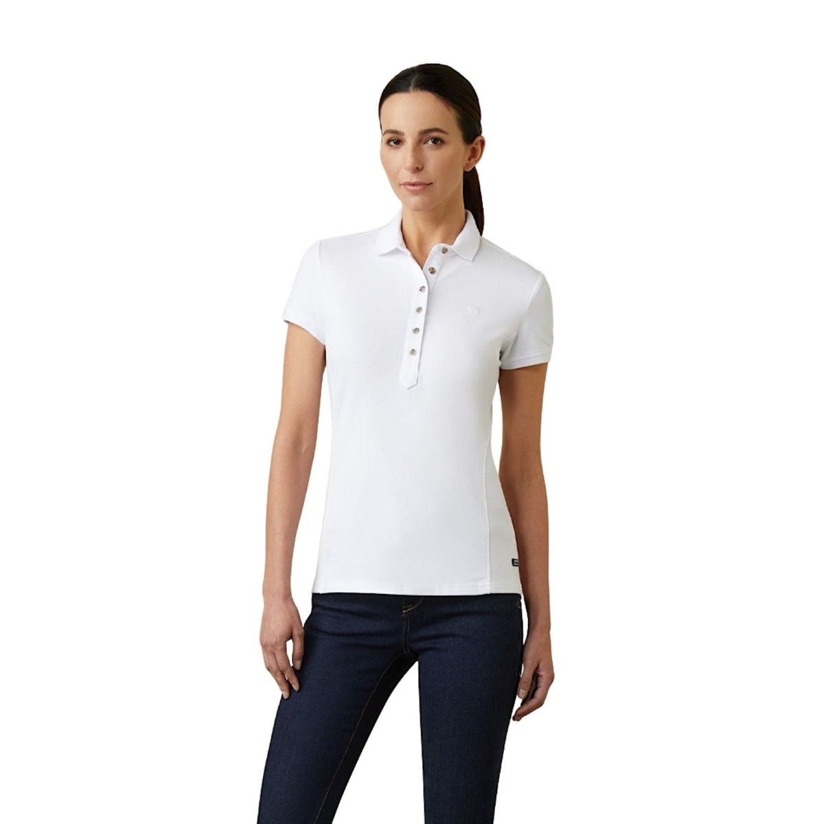 Ariat Womens Prix 2.0 Polo White - S Aus 8 - Ariat Womens Tops