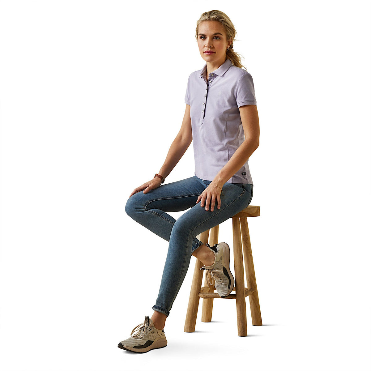 Ariat Womens Prix 2.0 SS Polo Heirloom Lilac - Ariat Womens Tops
