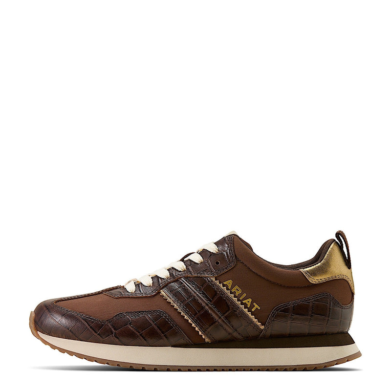 Ariat Women’s Ranch Runner Shoe - Aged Tan/Luxe Espresso Croc Print