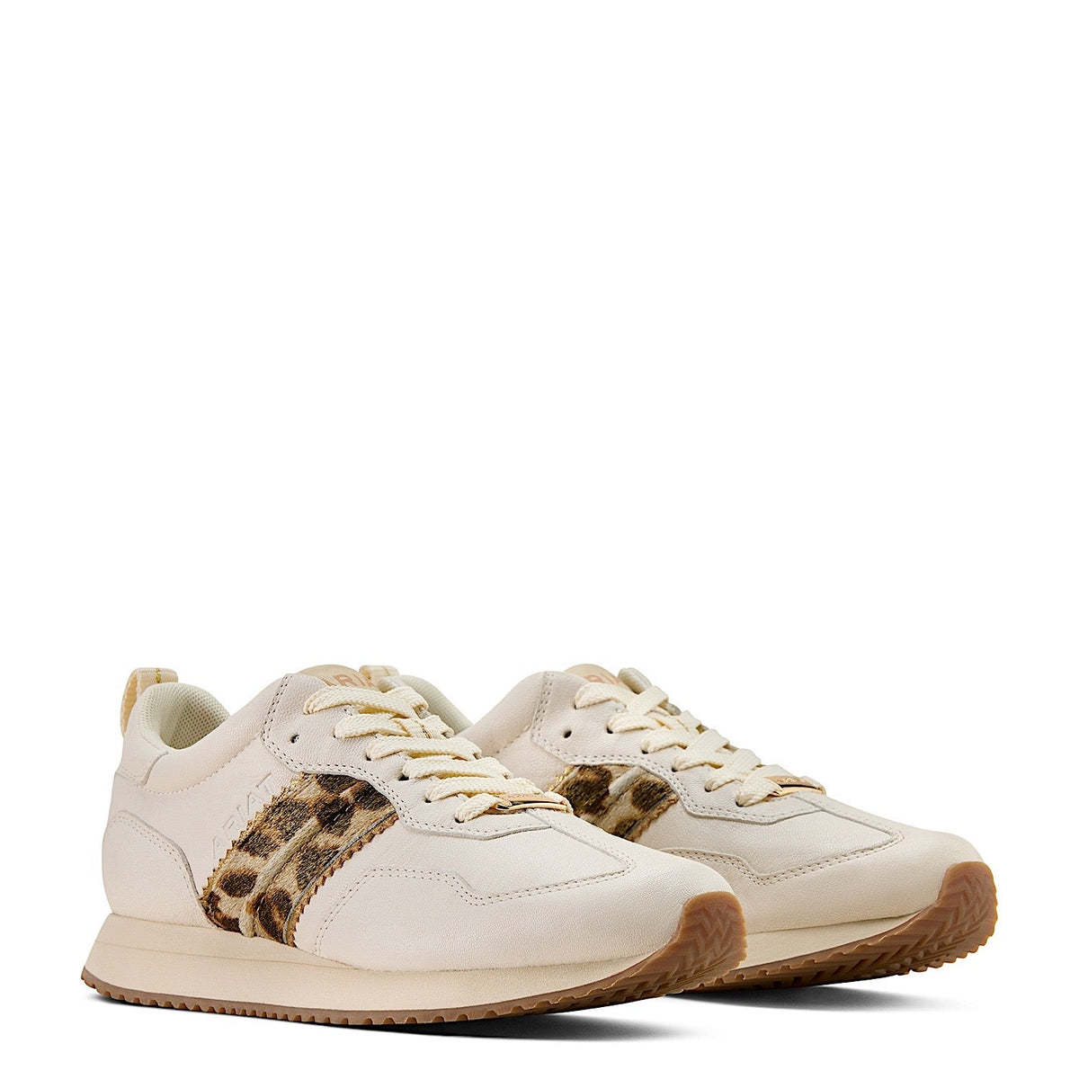 Ariat Womens Ranch Runner Shoe - Bright Cream/Gilded Leopard Hair