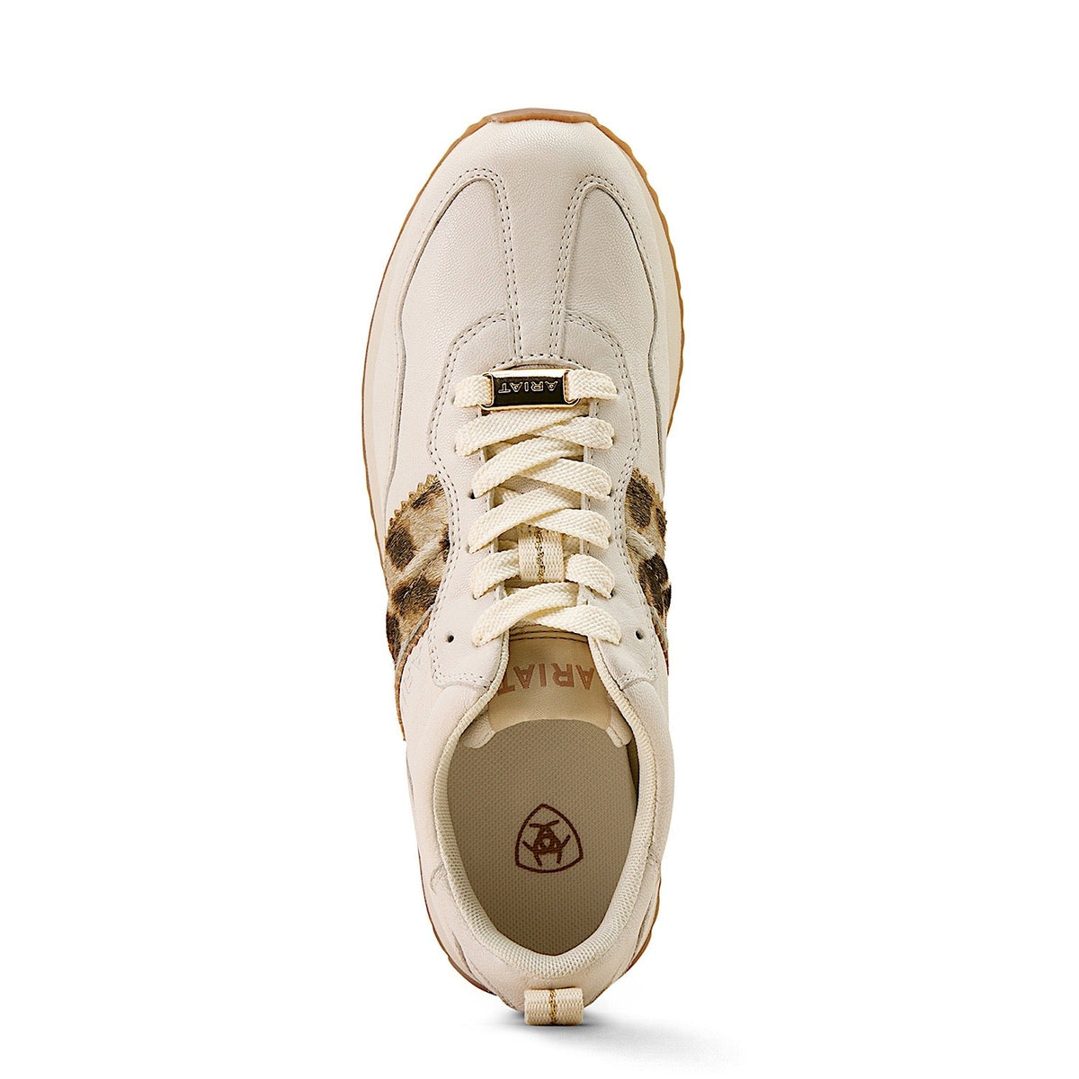 Ariat Womens Ranch Runner Shoe - Bright Cream/Gilded Leopard Hair
