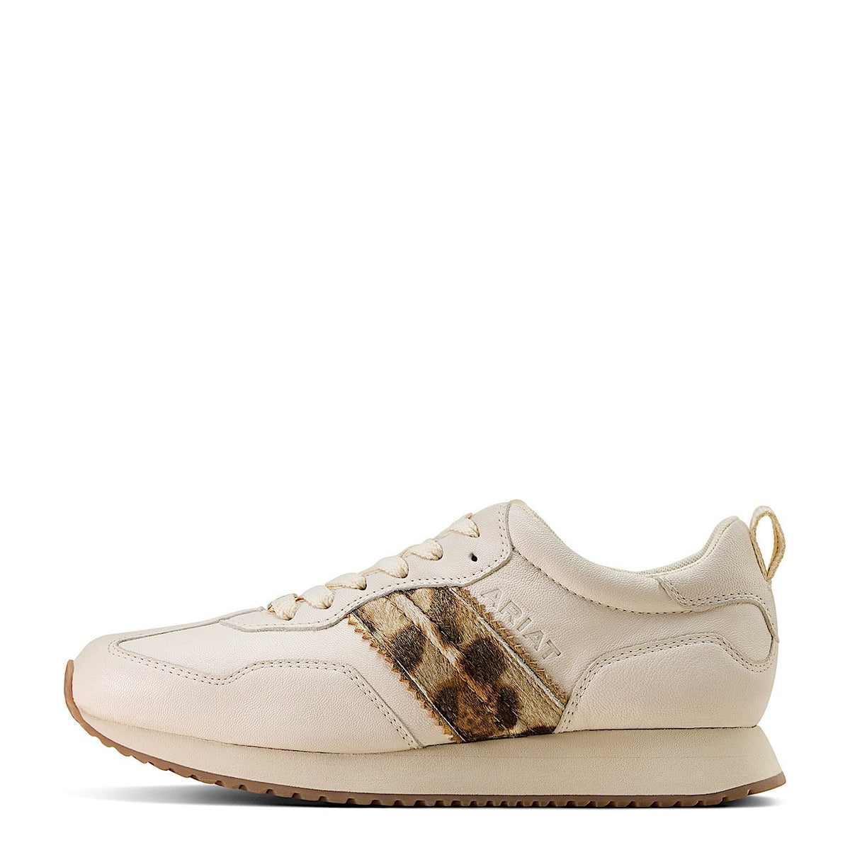 Ariat Womens Ranch Runner Shoe - Bright Cream/Gilded Leopard Hair