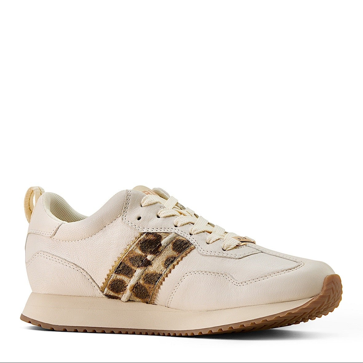 Ariat Womens Ranch Runner Shoe - Bright Cream/Gilded Leopard Hair
