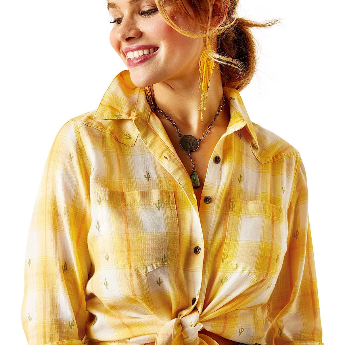 Ariat Women’s REAL Billie Jean Shirt - Cactus Plaid
