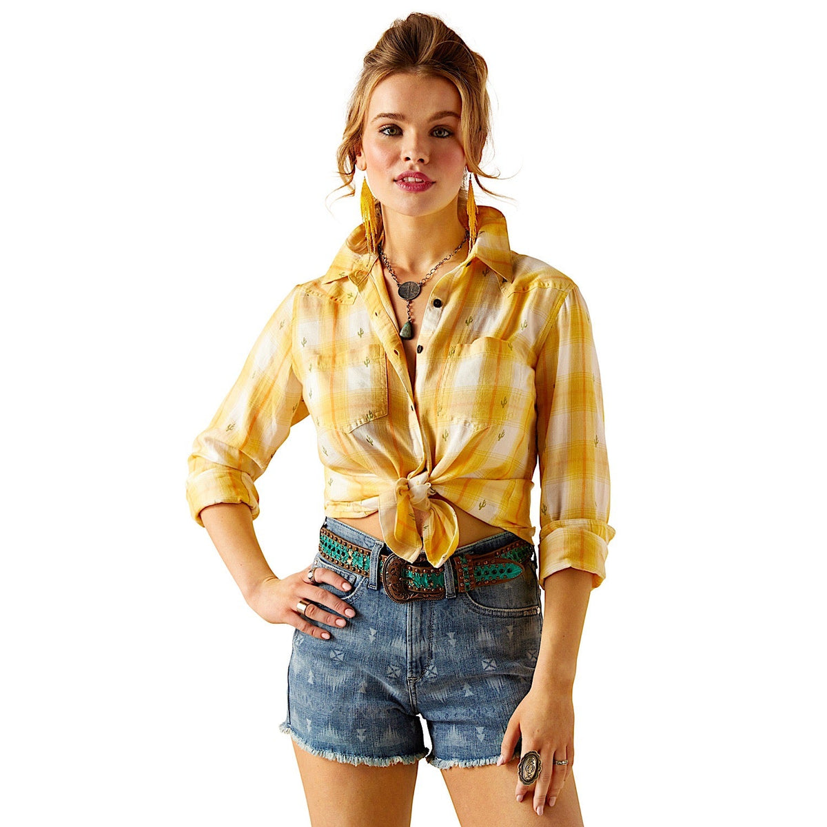 Ariat Women’s REAL Billie Jean Shirt - Cactus Plaid