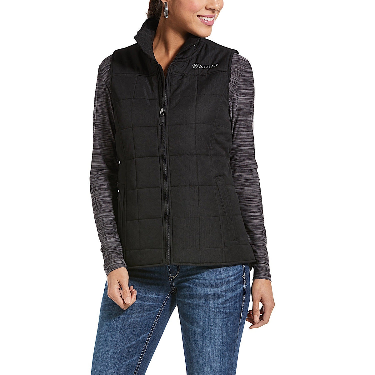 Ariat Women’s REAL Crius Vest - Black - XS AUS 6 - Ariat Womens Jackets & Vests