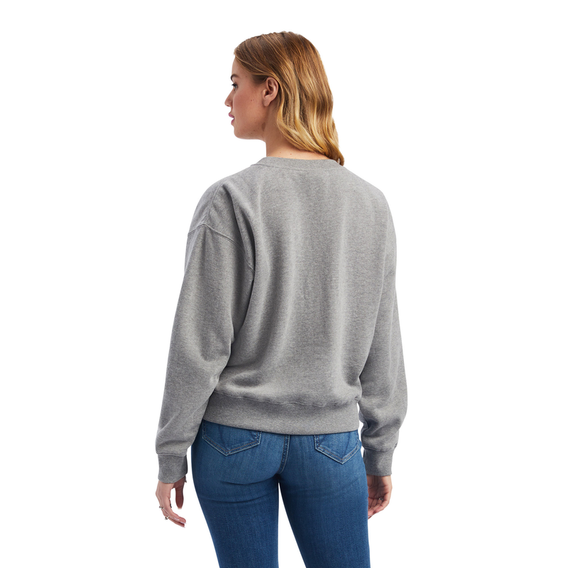 Ariat Women’s REAL Cropped Sweatshirt - Heather Grey