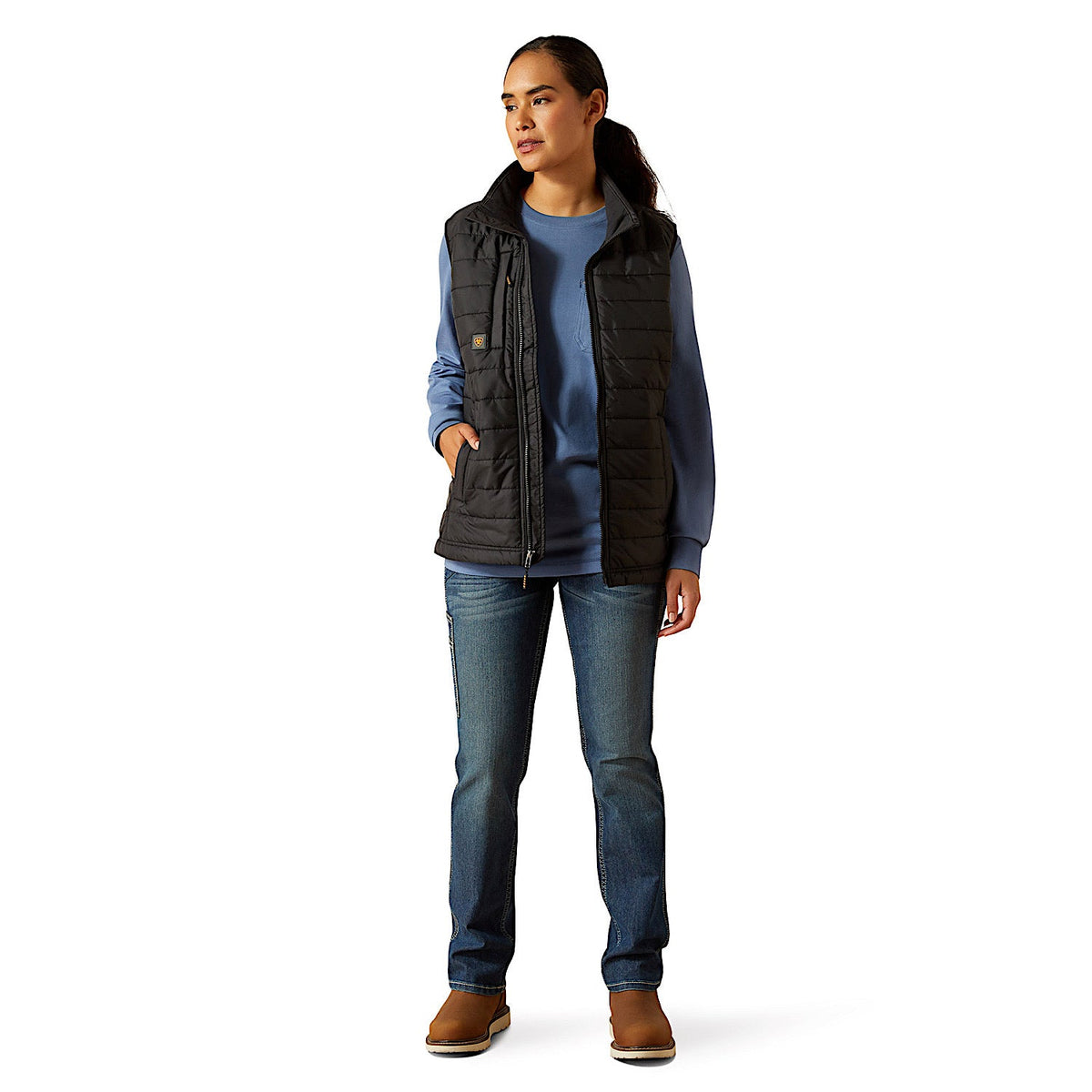 Ariat Womens Rebar Condura Ripstop Lightweight Insulated Vest - Black