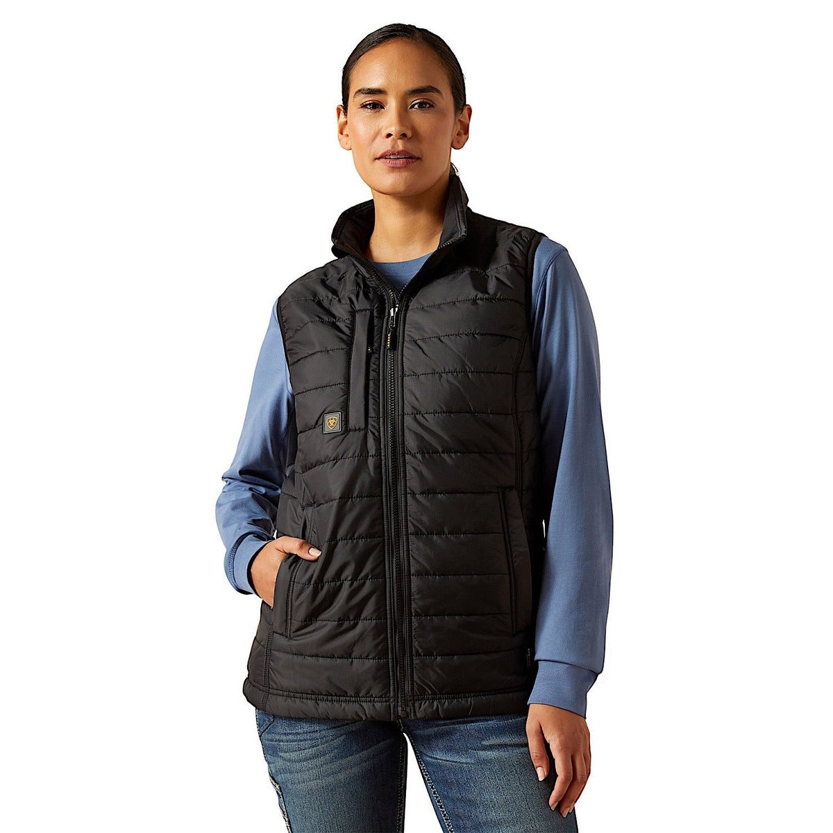 Ariat Womens Rebar Condura Ripstop Lightweight Insulated Vest - Black