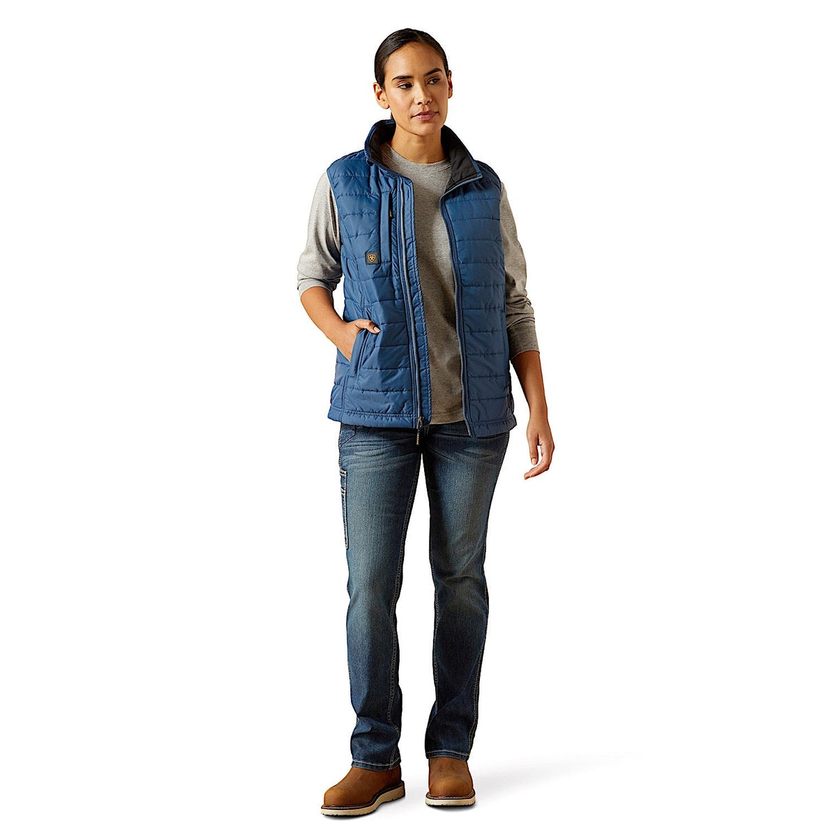 Ariat Womens Rebar Condura Ripstop Lightweight Insulated Vest - Ensign Blue