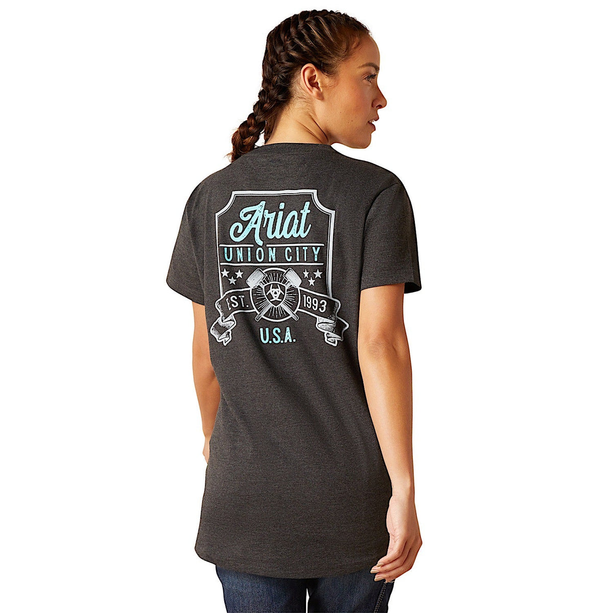Ariat Women’s Rebar Cotton Strong HQ T-Shirt - Charcoal Heather - Ariat Womens Tops