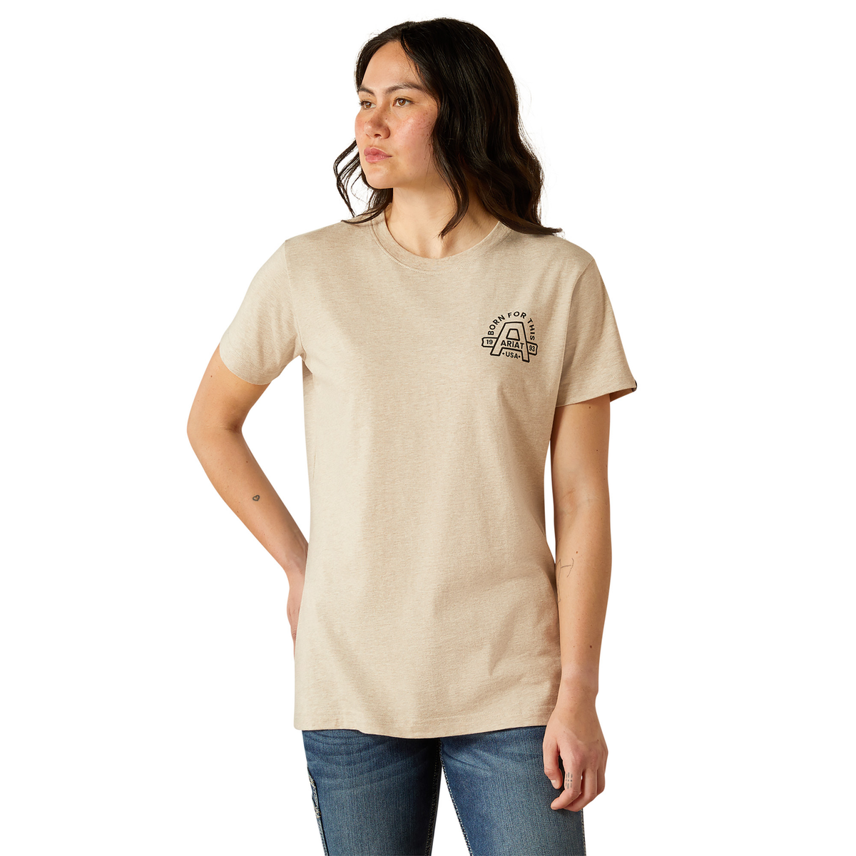 Ariat Womens Rebar Cotton Strong T Shirt - Oatmeal Heather