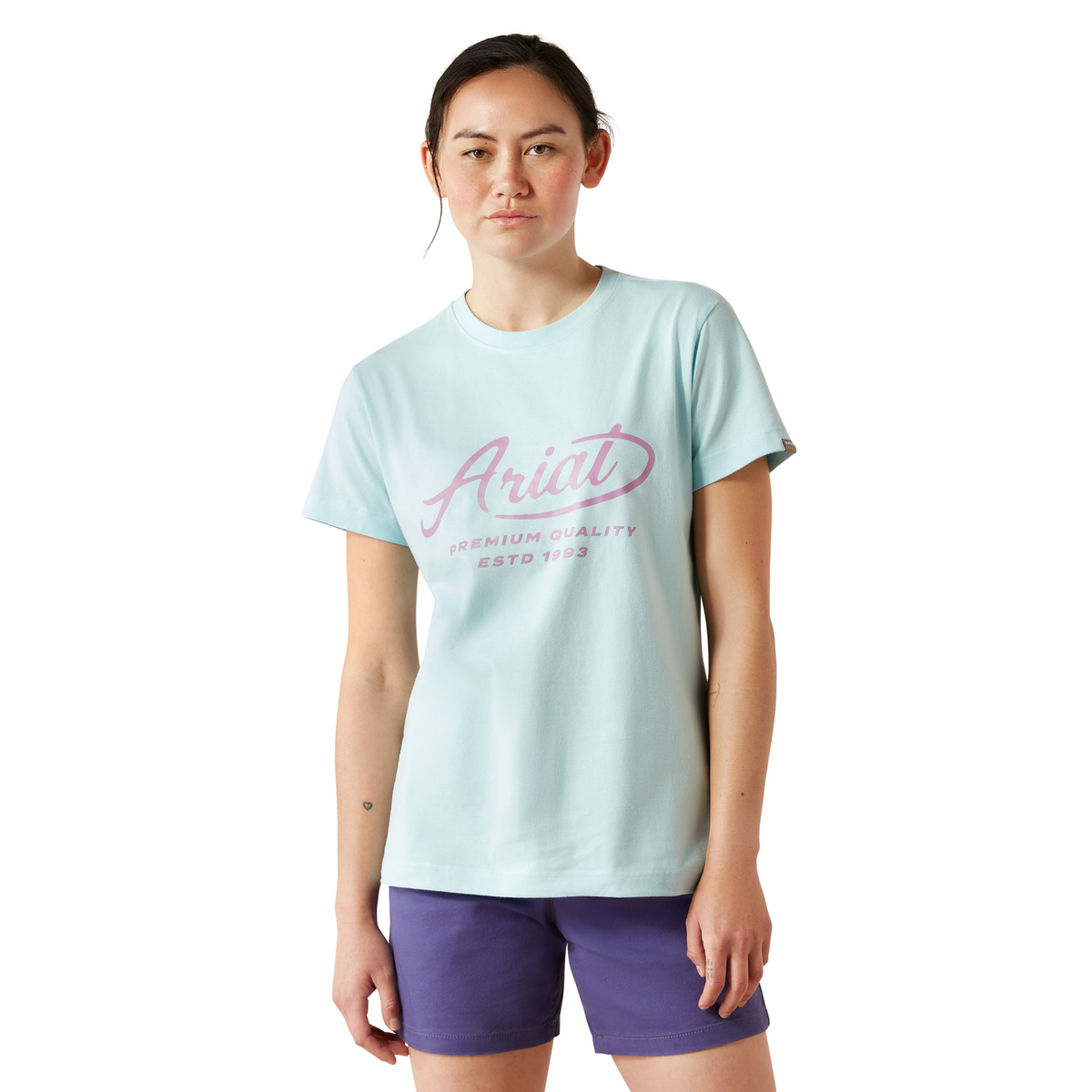 Ariat Womens Rebar Cotton Strong Worldwide T Shirt - Aquatic