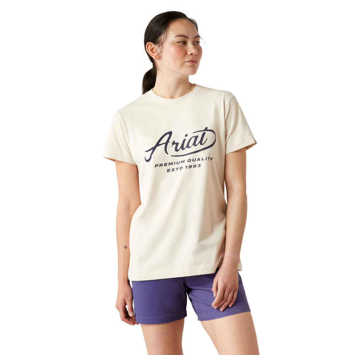 Ariat Womens Rebar Cotton Strong Worldwide T Shirt - Moonbeam