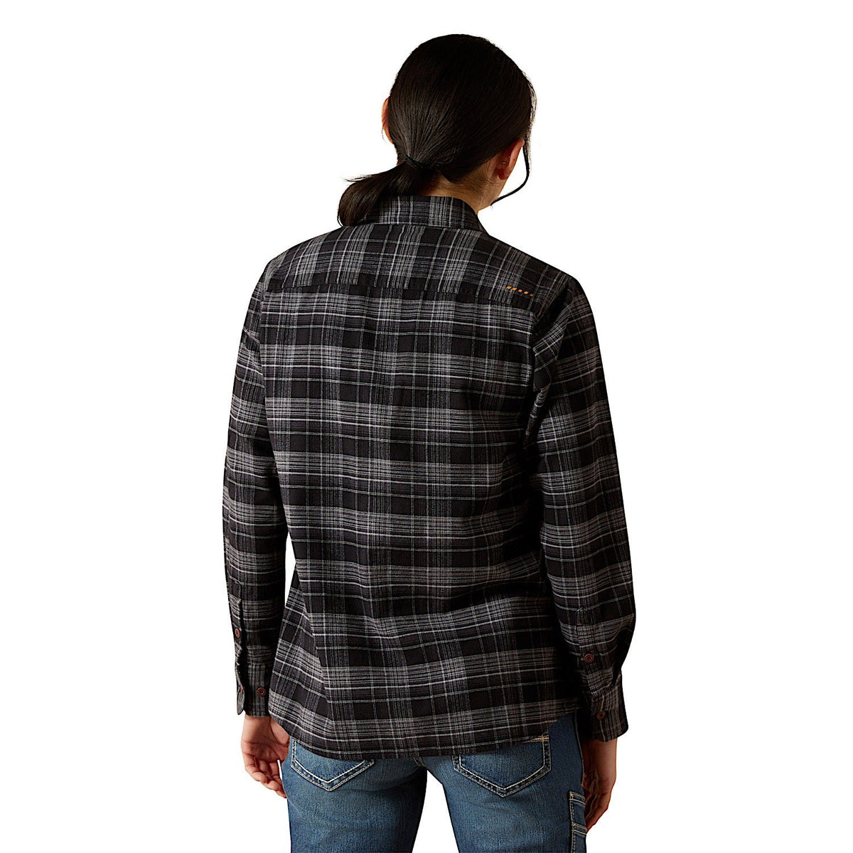 Ariat Womens Rebar Durastretch Flannel Workshirt - Black