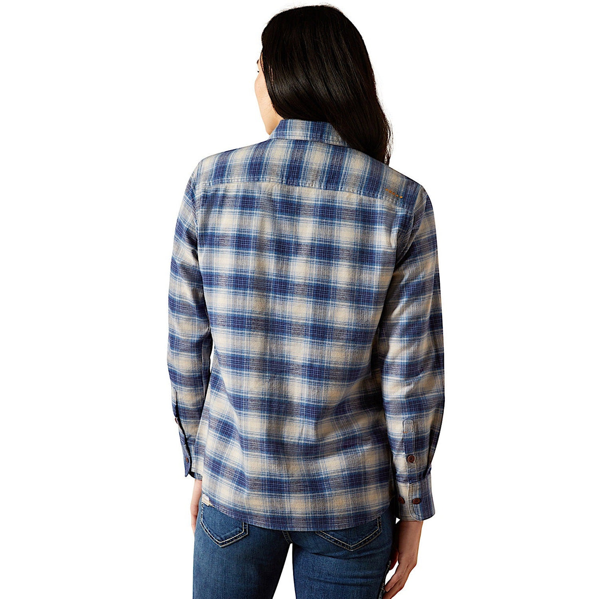 Ariat Womens Rebar Durastretch Flannel Workshirt - Navy