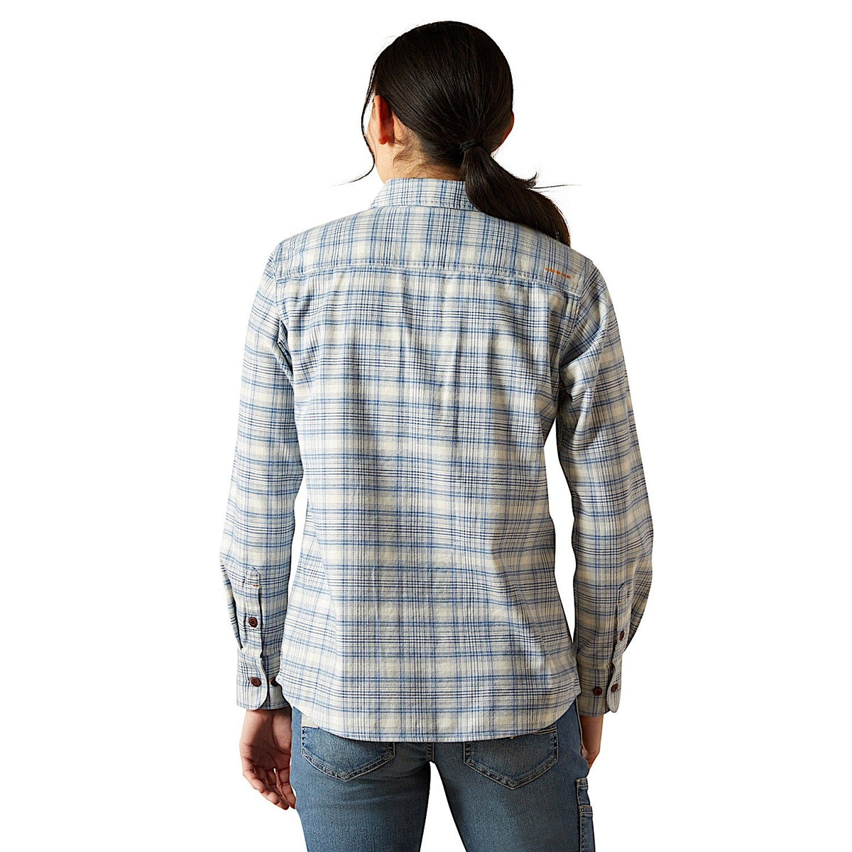 Ariat Womens Rebar Durastretch Flannel Workshirt - Vanilla Ice