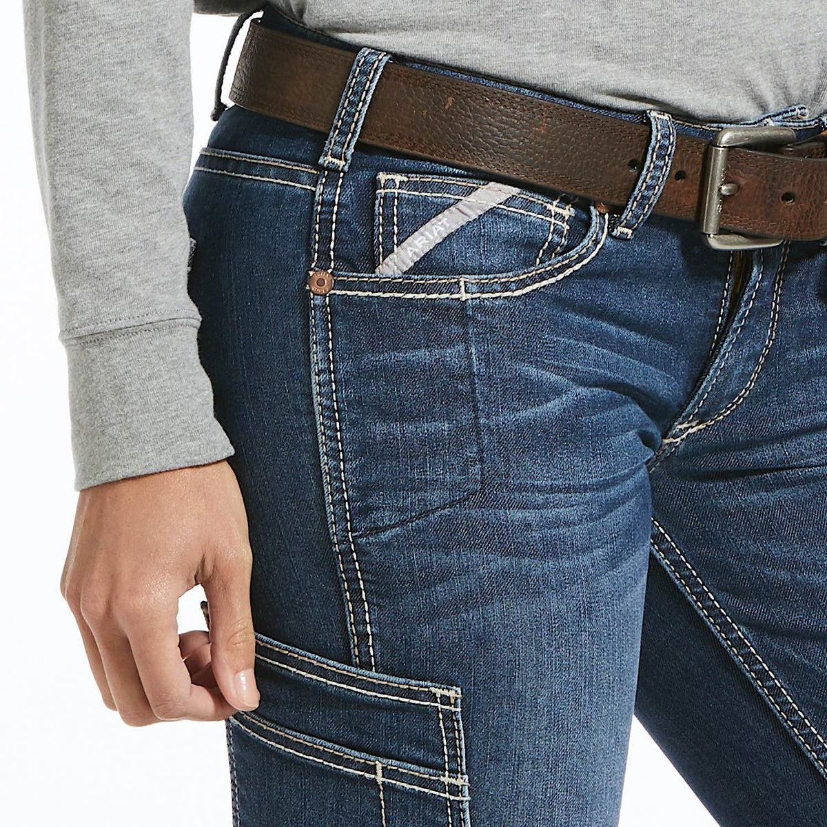 Ariat Women’s Rebar Mid Rise Durastretch Riveter Straight Leg Jean - Night Ride