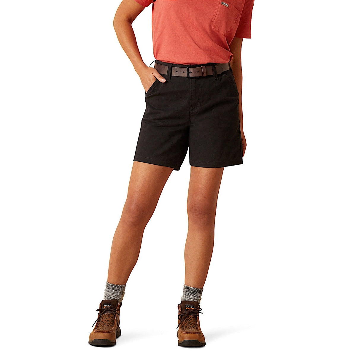 Ariat Women’s Rebar Perfect Rise Made Tough 6’’ Shorts - Black