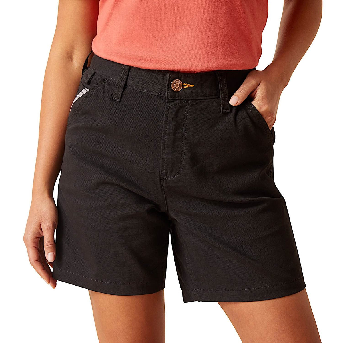 Ariat Women’s Rebar Perfect Rise Made Tough 6’’ Shorts - Black